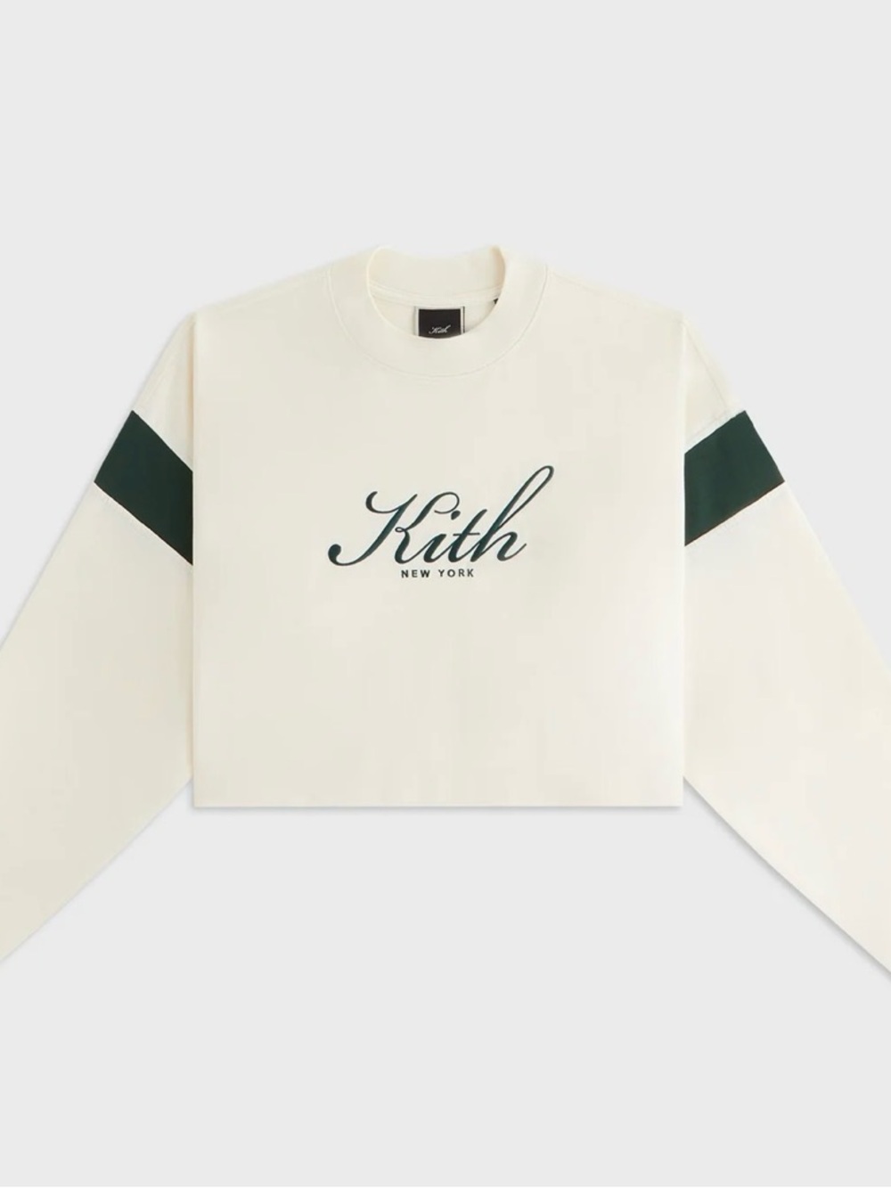 Kith Cream and Burgundy Logo Cropped Sweatshirt